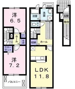 ベルソレイユ弐番館【2階】の間取り