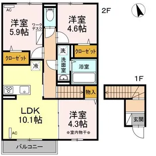 グランテラス上泉【2階】の間取り