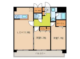 ル・シェ-ル香椎【9階】の間取り