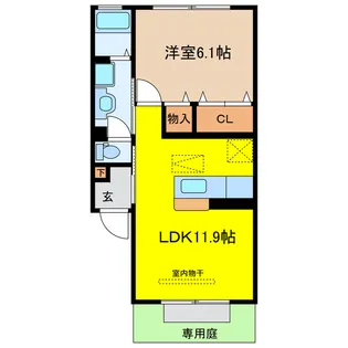 岐阜県大垣市上面2【アパート】の間取り