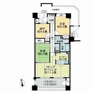 サーパス今泉第2【3階】の間取り