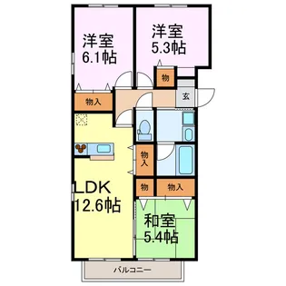 茨城県古河市下山町【マンション】の間取り