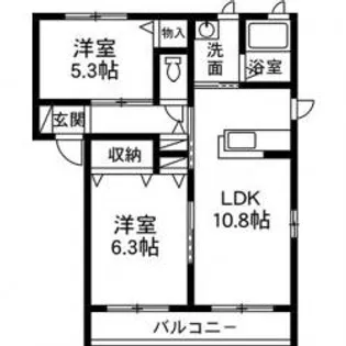 シャーメゾン ルナパークB【2階】の間取り