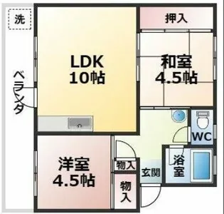オアシス天領【4階】の間取り