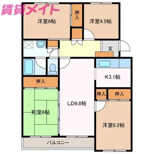 メゾン丸之内【2階】の間取り