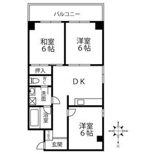 フラワーハイツツボイ【2階】の間取り