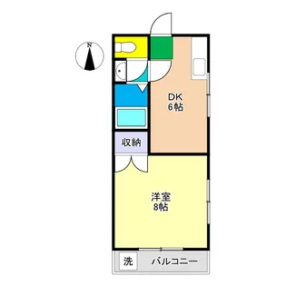 1DKの間取り画像