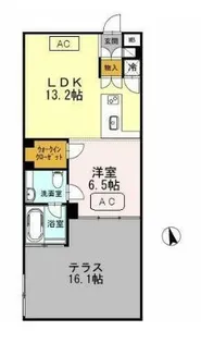 カスタリア目黒長者丸【1階】の間取り