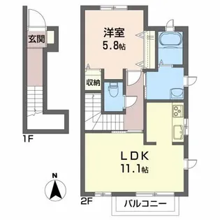 ベアピッチ【2階】の間取り