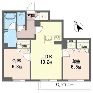 マハロ ヌイ ロア【1階】の間取り