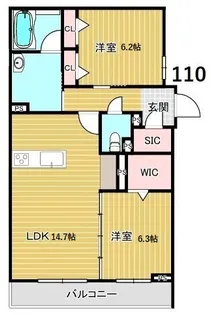 ロン・モンターニュIII【1階】の間取り