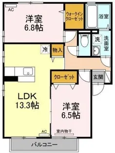 セジュール マホロ B棟【2階】の間取り
