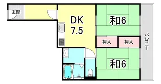 歌敷山ダイヤハイツ【5階】の間取り