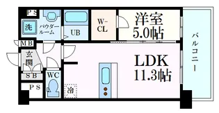 プレサンス十条凛華【5階】の間取り