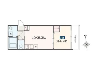 MELDIA新宿【3階】の間取り