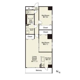 プロシード篠崎2(SPI)【4階】の間取り