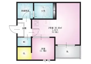 埼玉県越谷市北越谷3【アパート】の間取り