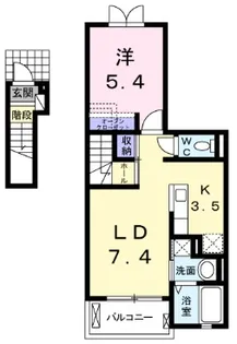 グランデージ城ノ内B【2階】の間取り