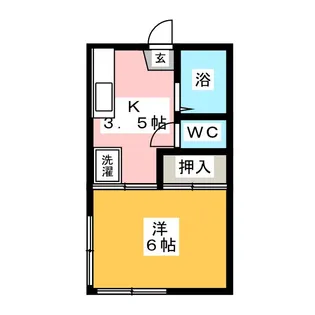 常楽ハイツ1【1階】の間取り