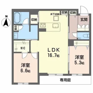 アルフラット オリーブ【1階】の間取り