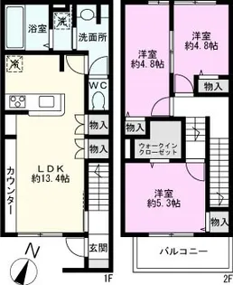 埼玉県さいたま市中央区上落合8【一戸建】の間取り