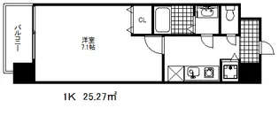 ケーディーエックスレジデンス三宮【2階】の間取り