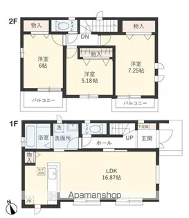 東京都国立市泉3【一戸建】の間取り