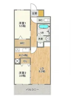 コンダクトレジデンスHANAMINOSATO【3階】の間取り