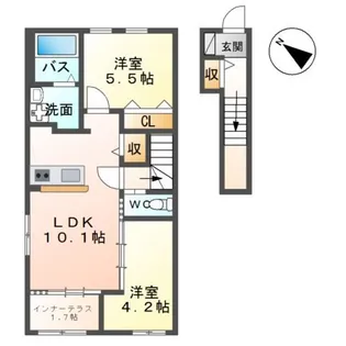 オプレント芳賀【2階】の間取り
