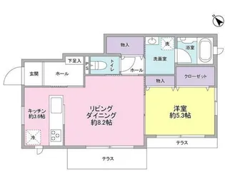 カーサ ビオレータ【1階】の間取り