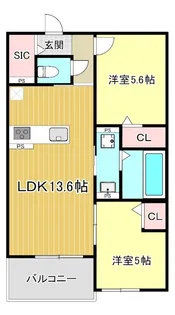 Plume葛野三条【2階】の間取り