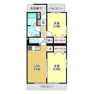 コンフォート萩素【2階】の間取り