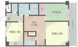グローリア初穂ときわ台【6階】の間取り