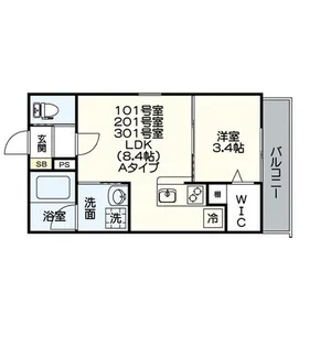 ジュネス桜駅前【1階】の間取り