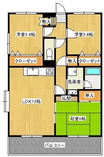 ビューテラス那珂川【3階】の間取り