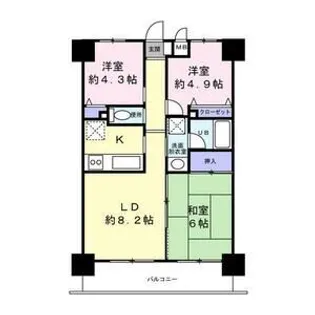 サンライズ相模原II【6階】の間取り