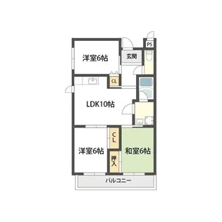 第2パークハイツ橋の内【3階】の間取り