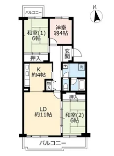 URグリーンタウン槇島【4階】の間取り