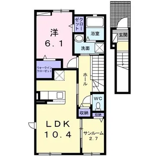 シーズン ヴィヴァーチェ M【2階】の間取り