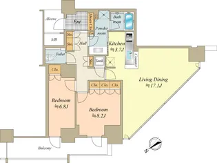 BEACON TOWER RESIDENCE【9階】の間取り