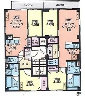 白金K-FLAT II 白金ケーフラットII【3階】の間取り