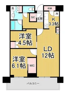 ジオタワー宝塚グランレジス The North【13階】の間取り