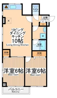 ラルース国立【2階】の間取り