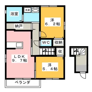 サンビレッジ鴨居E棟【2階】の間取り