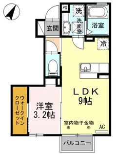 Grace Avenue 緑が丘A(グレイスアベニュー緑が丘A)【1階】の間取り