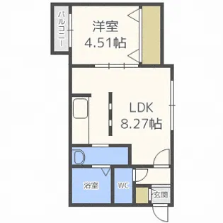 リヴィエール白石【4階】の間取り