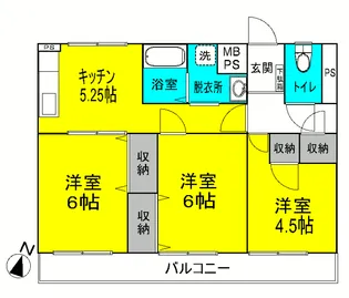 クレスト峯山A棟【1階】の間取り