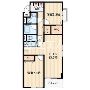 Morris芝【2階】の間取り