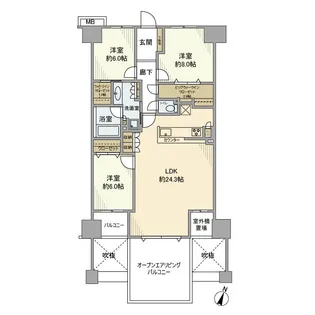 ヴェレーナシティ千葉ニュータウン中央IIパーク・ヴィラ【7階】の間取り