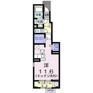 アイキューブ北代【1階】の間取り